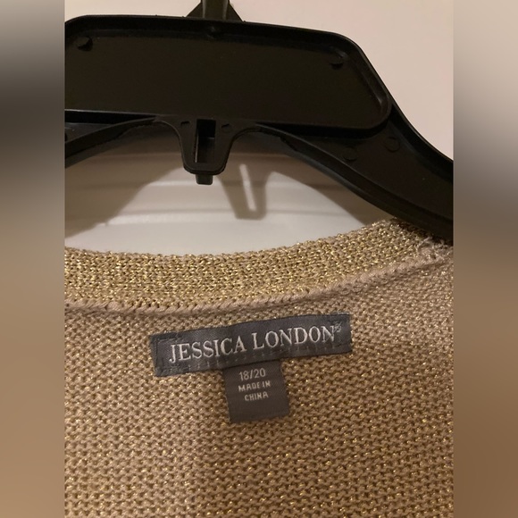 Gold open front knit cardigan - Picture 3 of 5